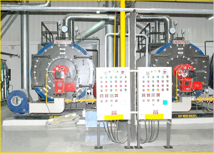 pressurized closed loop hot water boiler